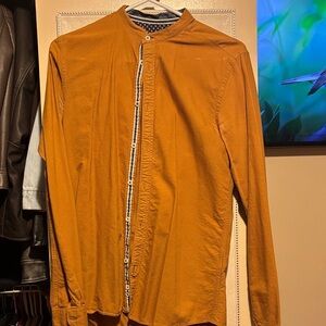 Men's Orange Button-Up Jacket
